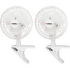 Lorell Clip-On Personal Fan - 152.4 mm Diameter - 2 Speed - Adjustable Tilt Head - 9.5" Height x 7.9" Width x 6" Depth - White
