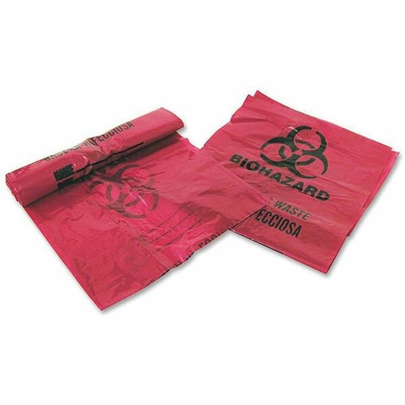 Medegen MHMS Infectious Waste Red Disposal Bags - 3 gal Capacity - 14" Width x 18.50" Length - 1.25 mil (32 Micron) Thickness - Red - 200/Box - Office Waste