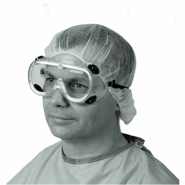Medline Standard Fluid-Protection Lab Goggles - Recommended for: Eye, Laboratory - Large Size - Fluid Protection - Elastic - Clear - Vented, Impact Resistant, Latex-free - 1 Each