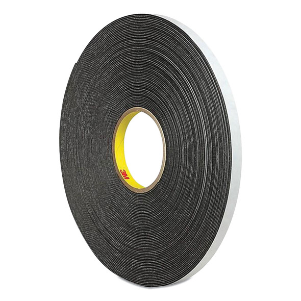 4466 Double-Coated Foam Tape, 1" Core, 1" x 5 yds, Black