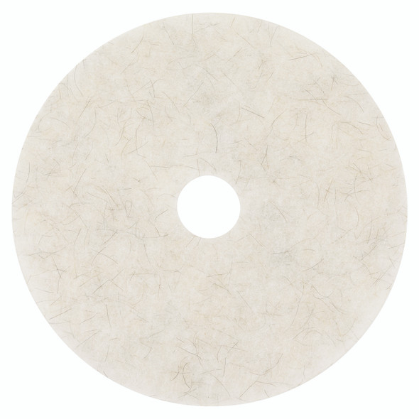 Ultra High-Speed Natural Blend Floor Burnishing Pads 3300, 27" Diameter, White, 5/Carton