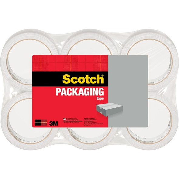Scotch Lightweight Shipping/Packaging Tape - 54.60 yd Length x 1.88" Width - 2.2 mil Thickness - 3" Core - Synthetic Rubber Resin - For Sealing, Shipping - 6 / Pack - Clear