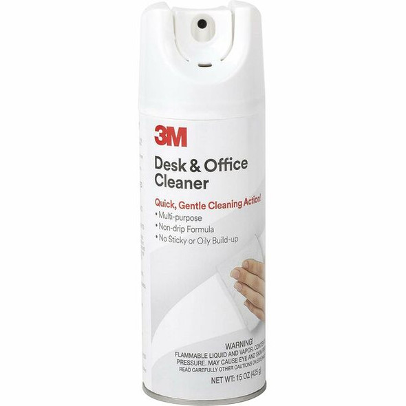 3M Desk/Office Cleaner Spray - For Multipurpose - 15 fl oz (0.5 quart) - 12 / Carton - Non-abrasive