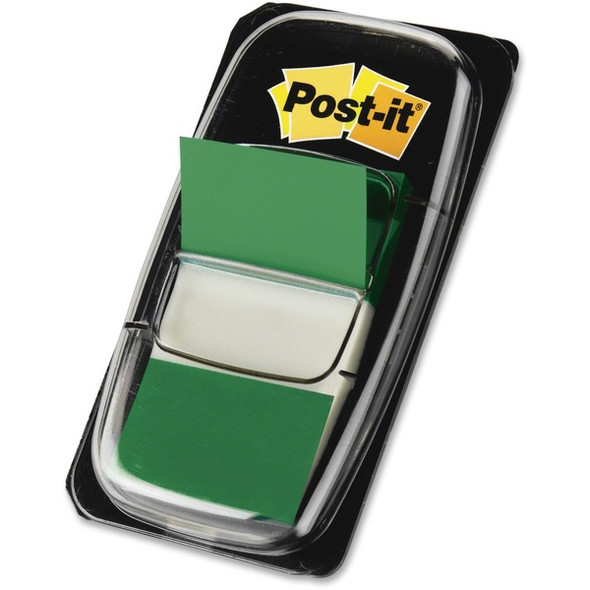 Post-it&reg; Green Flag Value Pack - 600 x Green - 1" x 1.75" - Rectangle - Unruled - Green - Removable, Writable - 12 / Box