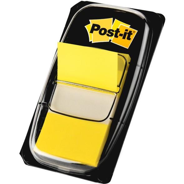 Post-it&reg; Yellow Flag Value Pack - 600 x Yellow - 1" x 1.75" - Rectangle - Unruled - Yellow - Removable, Writable, Repositionable - 12 / Box