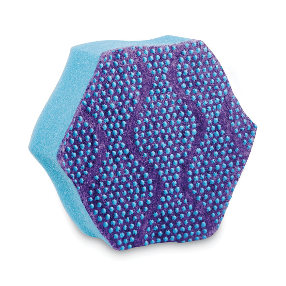 Advanced Scrub Dots Non-Scratch Scrub Sponges, 3.2 x 3.7, 1" Thick, Light Blue/Purple, 2/Pack