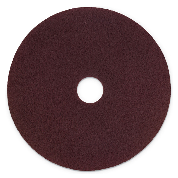 Surface Preparation Pad Plus, 17" Diameter, Maroon, 5/Carton