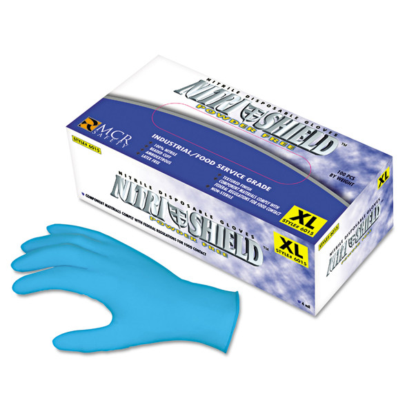 Disposable Nitrile Gloves, Large, 4 mil, Powder-Free, 100/Box