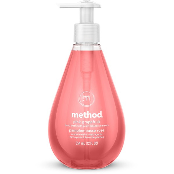 Method Gel Hand Soap - Pink Grapefruit ScentFor - 12 fl oz (354.9 mL) - Pump Bottle Dispenser - Hand - Pink - Triclosan-free, Non-toxic - 1 Each