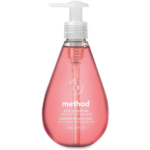 Method Gel Hand Soap - Pink Grapefruit ScentFor - 12 fl oz (354.9 mL) - Pump Bottle Dispenser - Hand - Pink - Non-toxic, Triclosan-free - 6 / Carton