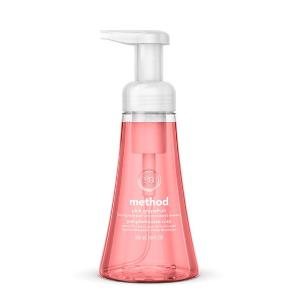 Method Foaming Hand Soap - Pink Grapefruit ScentFor - 10 fl oz (295.7 mL) - Pump Bottle Dispenser - Hand - Light Pink - Pleasant Scent, Paraben-free, Phthalate-free, Triclosan-free - 6 / Carton