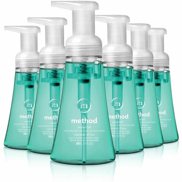 Method Waterfall Scent Foaming Hand Wash - Waterfall ScentFor - 10 fl oz (295.7 mL) - Bottle Dispenser - Hand - Aqua - Cruelty-free, Paraben-free, Phthalate-free - 6 / Carton