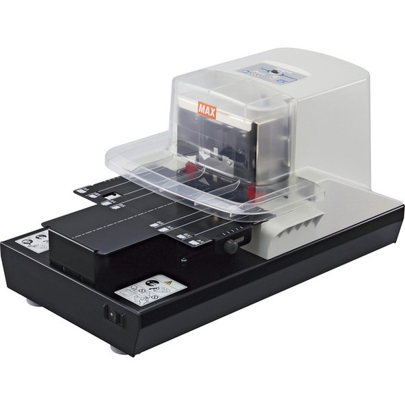 MAX Electronic Stapler - 100 of 80g/m&#178; Paper Sheets Capacity - 1 Each - Black, White