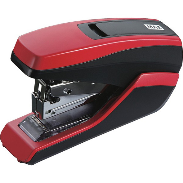 MAX HD-55FL Half-strip Stapler - 35 of 80g/m&#178; Paper Sheets Capacity - 100 Staple Capacity - Half Strip - 24/6mm, 26/6mm Staple Size - 1 Each - Red, Black
