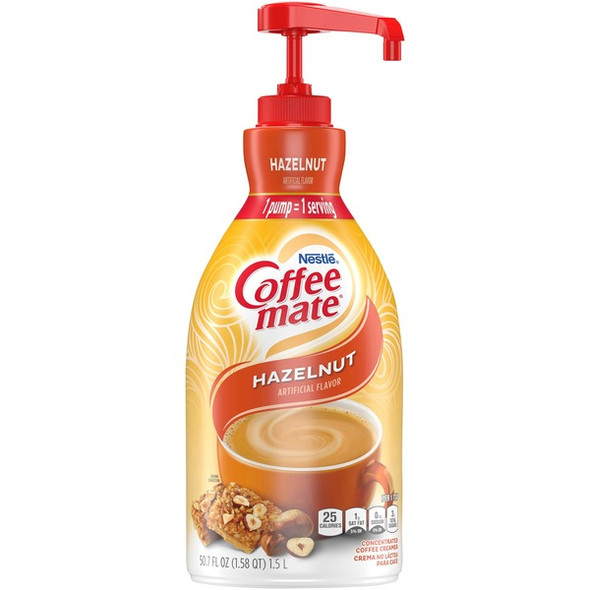 Coffee mate Hazelnut Gluten-Free Liquid Creamer - Pump Bottle - Hazelnut Flavor - 50.72 fl oz (1.50 L) - 1Each - 300 Serving