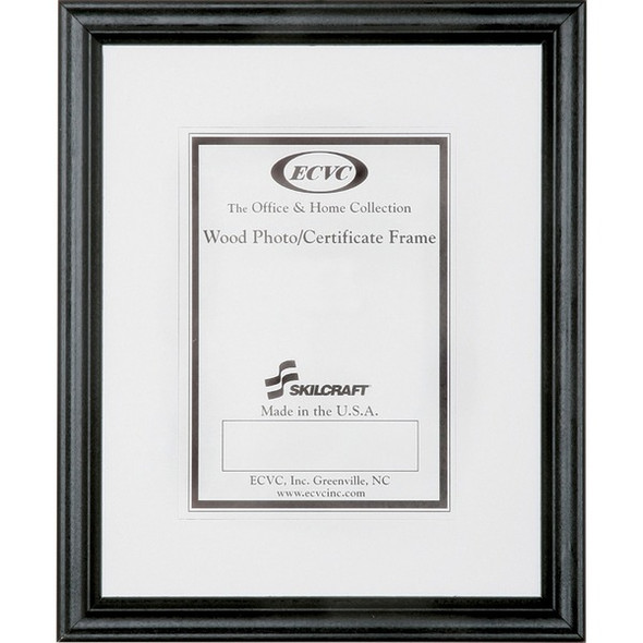 AbilityOne  SKILCRAFT Style A Wood Frame - 11" x 14" Frame Size - Vertical, Horizontal - 12 / Box - Black