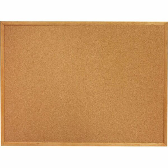 AbilityOne  SKILCRAFT Bulletin Board - 24" x 36" - Cork Surface - Oak Frame