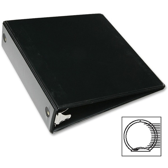 SKILCRAFT Loose-leaf 3-Ring Binder - 2" Binder Capacity - Letter - 8 1/2" x 11" Sheet Size - 3 x Round Ring Fastener(s) - Inside Front & Back Pocket(s) - Vinyl - Black - Recycled