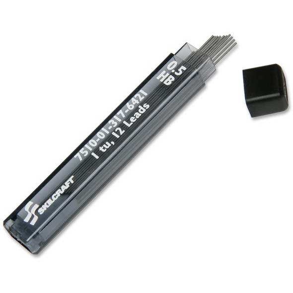 AbilityOne  SKILCRAFT Mechanical Pencil Lead Refill - 0.5 mm Point - #2 - Hard - Black - 1 / Tube