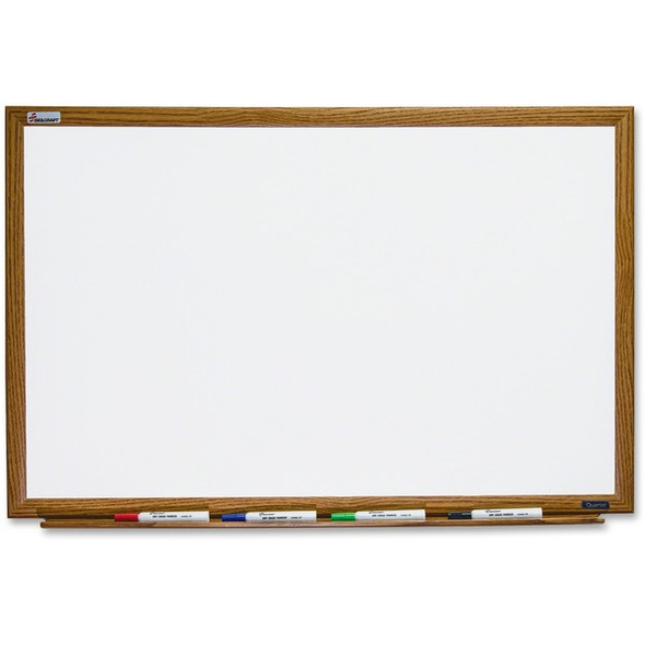 AbilityOne  SKILCRAFT Dry-erase Whiteboard - 48" (4 ft) Width x 36" (3 ft) Height - Porcelain Surface - Oak Wood Frame - Rectangle - Magnetic - Scratch Resistant, Dent Resistant, Easy to Clean - 1 Each