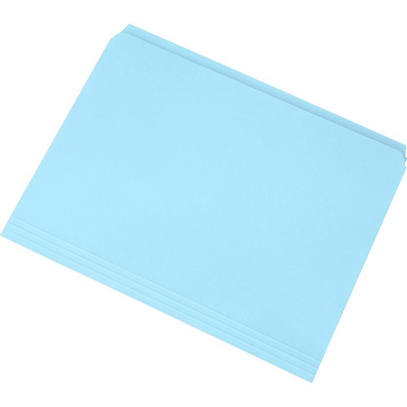 SKILCRAFT 7530013649502 Letter Recycled Top Tab File Folder - 8 1/2" x 11" - 3/4" Expansion - Blue - 100% Recycled - 100 / Box