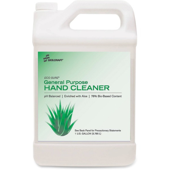 SKILCRAFT Bio-based Liquid Hand Soap - Linen ScentFor - 1 gal (3.8 L) - Hand - Moisturizing - Clear - Bio-based, pH Balanced, Rich Lather - 4 / Box