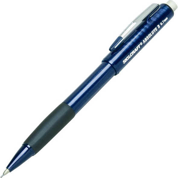 AbilityOne  SKILCRAFT Absolute III Mechanical Pencil - 0.7 mm Lead Diameter - Refillable - Blue Barrel - 6 / Pack