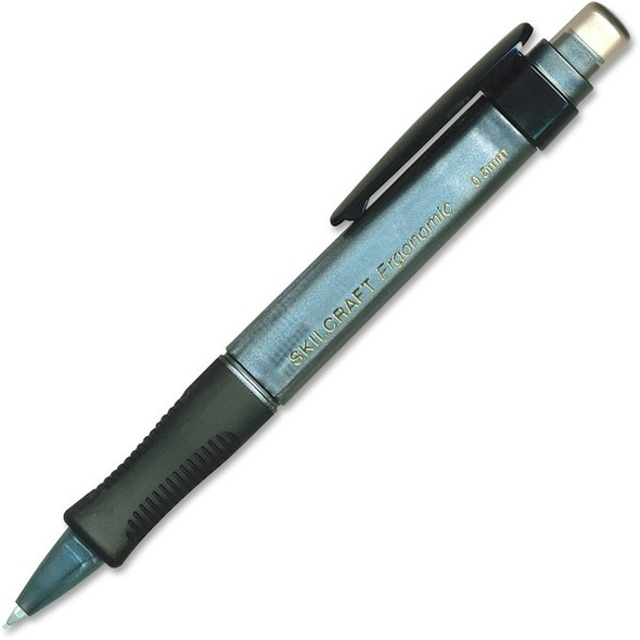 AbilityOne  SKILCRAFT Wide Body Mechanical Pencil - 0.5 mm Lead Diameter - Refillable - Black Barrel - 6 / Pack