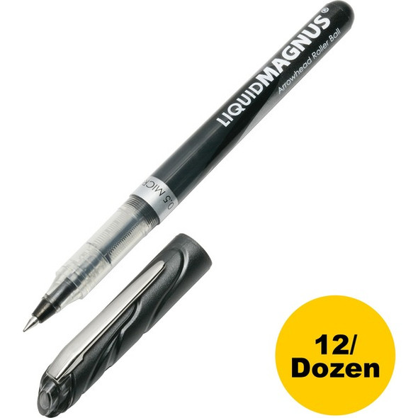 AbilityOne  SKILCRAFT Free Ink Rollerball Pen - 0.5 mm Pen Point Size - Black - 1 Dozen