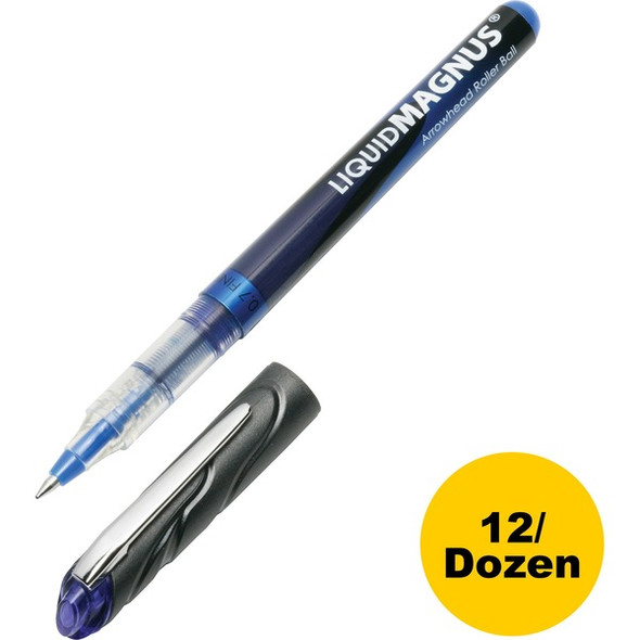 AbilityOne  SKILCRAFT Free Ink Rollerball Pen - 0.7 mm Pen Point Size - Blue - 1 Dozen
