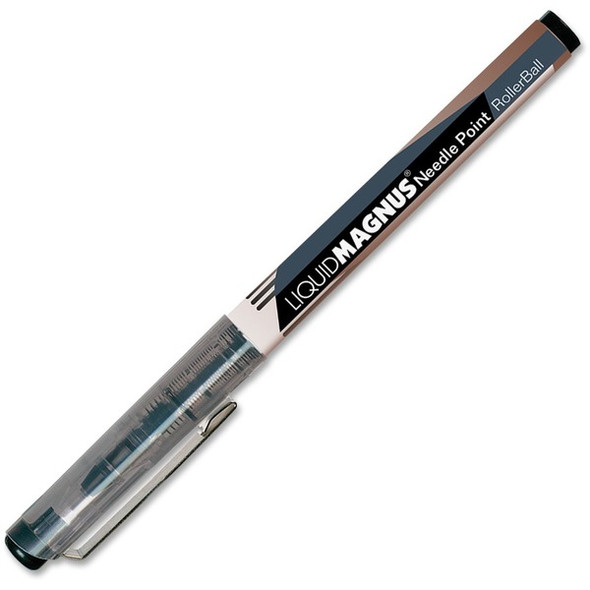 AbilityOne  SKILCRAFT Metal Clip Rollerball Pen - Medium Pen Point - Black Pigment-based Ink - 1 Dozen
