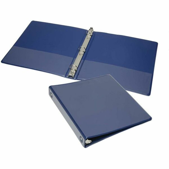 AbilityOne  SKILCRAFT Clear Overlay 3-Ring Binder - Letter - 8.5" x 11" - 1" Capacity - 1 Each - Blue