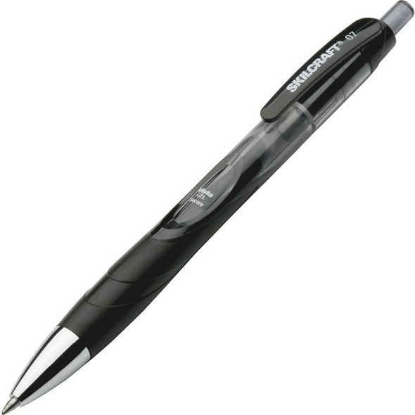 AbilityOne  SKILCRAFT Smooth-flowing Gel Pen - Medium Pen Point - Retractable - Black Gel-based Ink - 3 / Pack