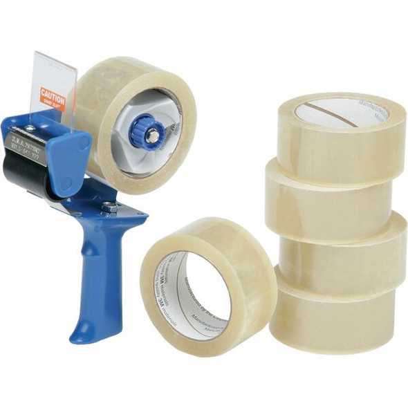 AbilityOne  SKILCRAFT 7510-01-579-6872 Packaging Tape with Dispenser - 55 yd Length x 2" Width - Polypropylene - 3.10 mil - Acrylic Backing - Dispenser Included - Pistol Grip Dispenser - For Sealing, Packing - 6 / Pack - Clear