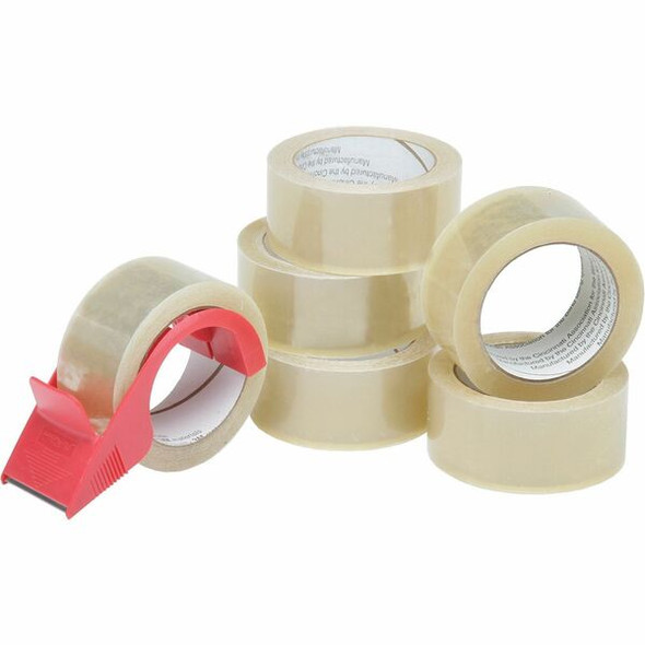 AbilityOne  SKILCRAFT 7510-01-579-6873 Packaging Tape with Dispenser - 55 yd Length x 2" Width - Polypropylene - 3.10 mil - Acrylic Backing - Dispenser Included - For Sealing, Packing - 6 / Pack - Clear