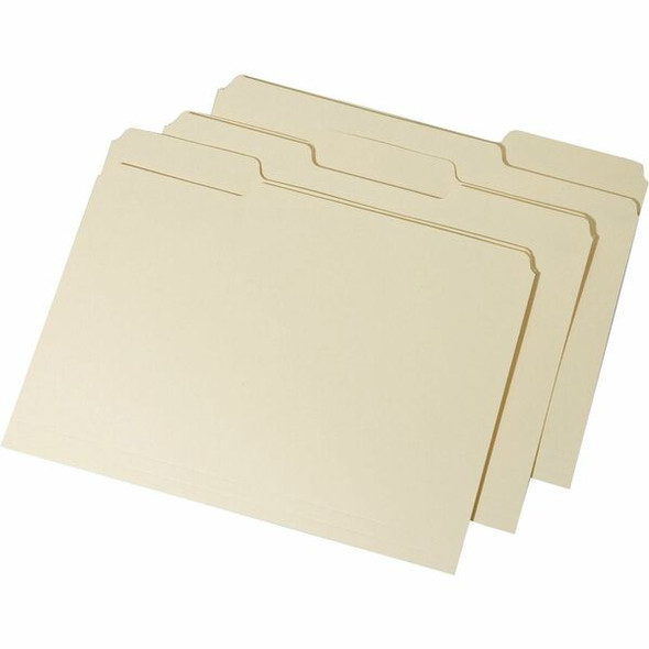 AbilityOne  SKILCRAFT Interior Height Top Tab File Folder - 8 1/2" x 11" - Manila - Manila - 30% Recycled - 100 / Box