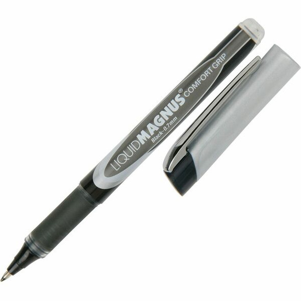 AbilityOne  SKILCRAFT Liquid Magnus Grip Rollerball Pens - Fine Pen Point - 0.7 mm Pen Point Size - Black - 4 / Pack