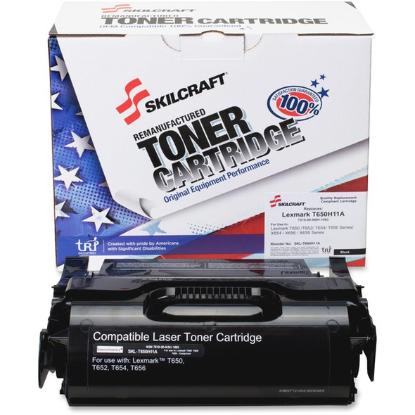 SKILCRAFT Remanufactured High Yield Laser Toner Cartridge - Alternative for Lexmark - Black - 1 Each - 25000 Pages