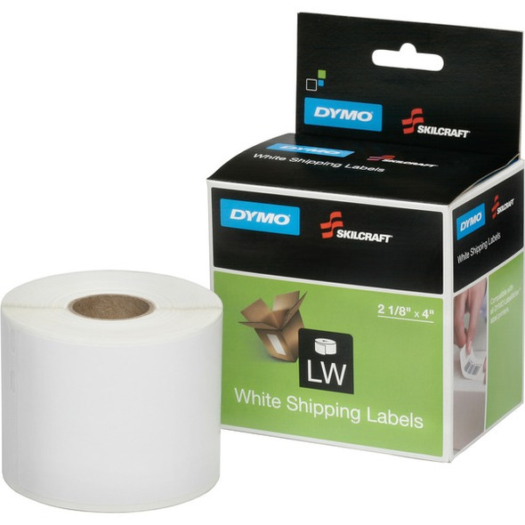 AbilityOne  SKILCRAFT LabelWriter Shipping Labels - 2 1/8" Width x 4" Length - Rectangle - White - 220 / Roll - 2 Roll - TAA Compliant