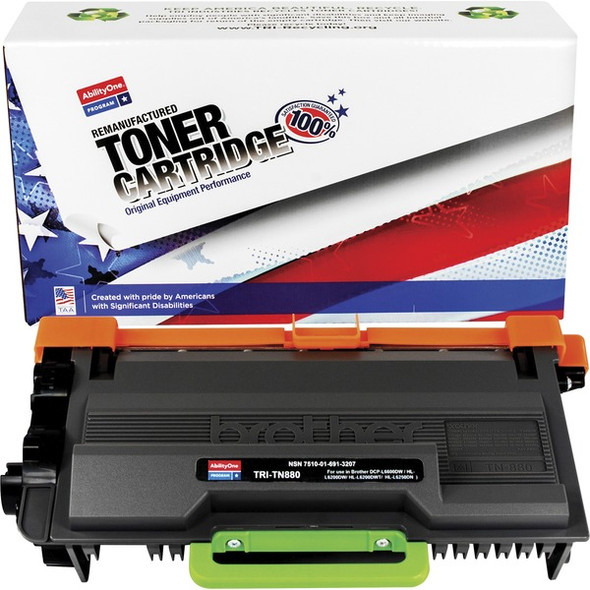 AbilityOne  SKILCRAFT Remanufactured High Yield Laser Toner Cartridge - Alternative for Brother TN880 - Black - 1 Each - 12000 Pages