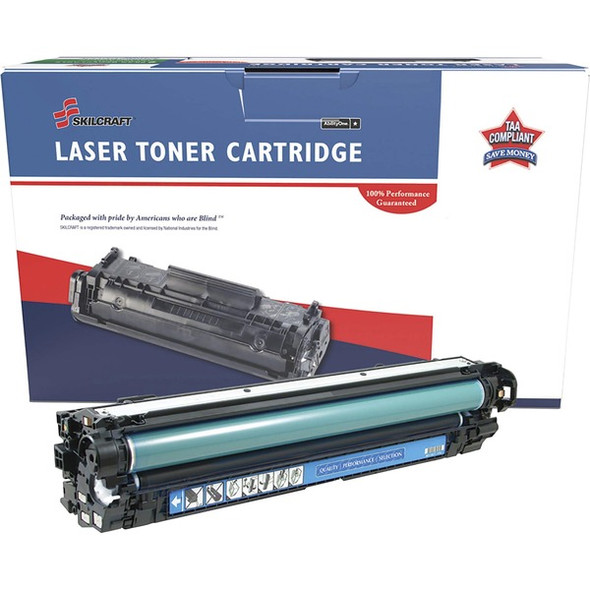 AbilityOne  SKILCRAFT Remanufactured Laser Toner Cartridge - Alternative for HP 650A - Cyan - 1 Each - 15000 Pages