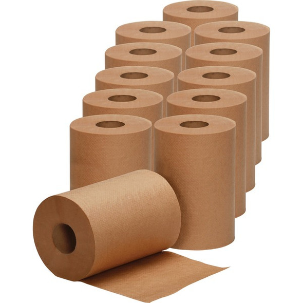 AbilityOne  SKILCRAFT Paper Towel Roll - 1 Ply - 7.85" x 350 ft - 2" Core - Brown - Paper - For Multipurpose - 12 / Box