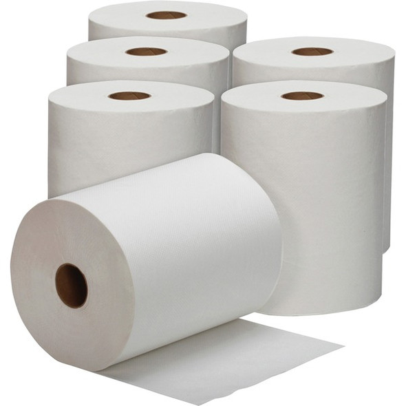 AbilityOne  SKILCRAFT Paper Towel Roll - 1 Ply - 10" x 800 ft - 2" Core - White - Paper - For Multipurpose - 6 / Box