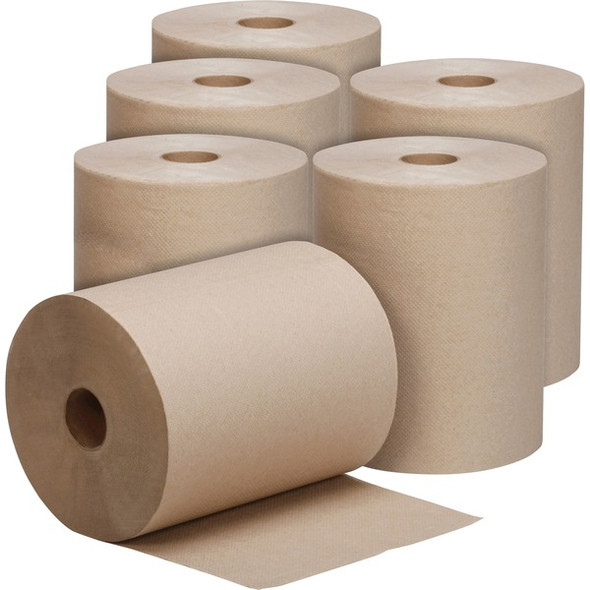 SKILCRAFT Paper Towel Roll - 1 Ply - 10" x 800 ft - 2" Core - Brown - Paper - For Multipurpose - 6 / Box