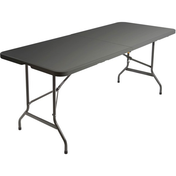 Blow-Molded Folding Table - For - Table TopCharcoal Gray Rectangle Top - Gray Folding Base x 30" Table Top Width x 60" Table Top Depth - 26" Height - High-density Polyethylene (HDPE) Top Material - 1 Each - TAA Compliant