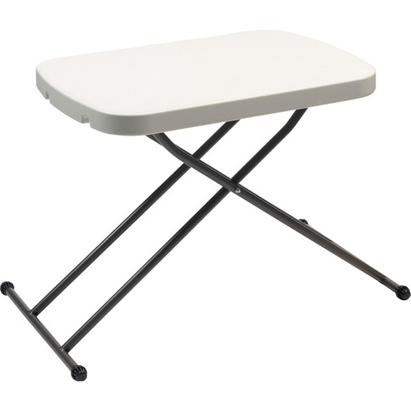 Blow-Molded Adjustable Folding Table - For - Table TopCharcoal Gray Rectangle Top - Gray Folding Base - 26" Table Top Length x 18" Table Top Width - 28" Height - High-density Polyethylene (HDPE) Top Material - 1 Each - TAA Compliant