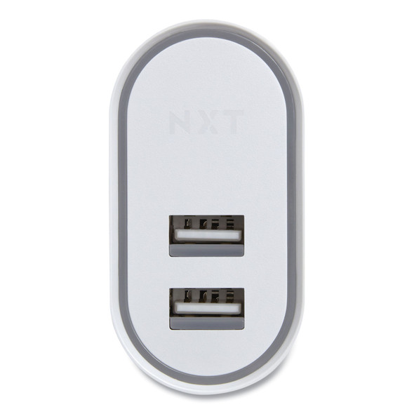 Wall Charger, Two USB-A Ports, White