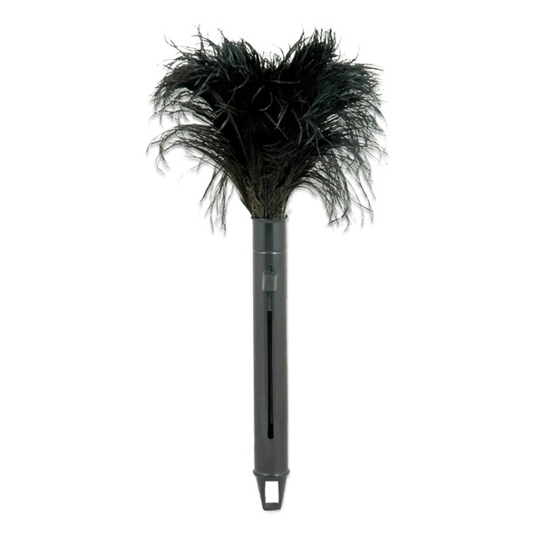 Pop Top Feather Duster, Ostrich, 9" to 14" Handle, Black