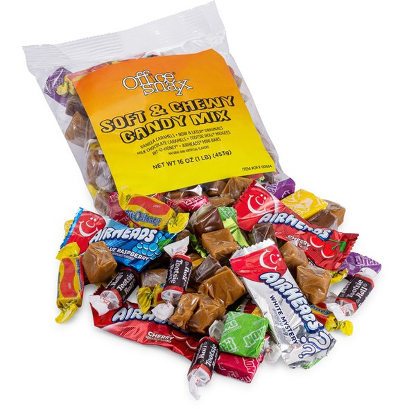 Office Snax Soft & Chewy Mix Assorted Candy - Assorted - Individually Wrapped - 16 oz - 1 Each