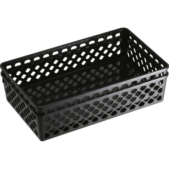 Officemate Supply Baskets - 2.4" Height x 10.1" Width x 6.1" Depth - Black - Plastic